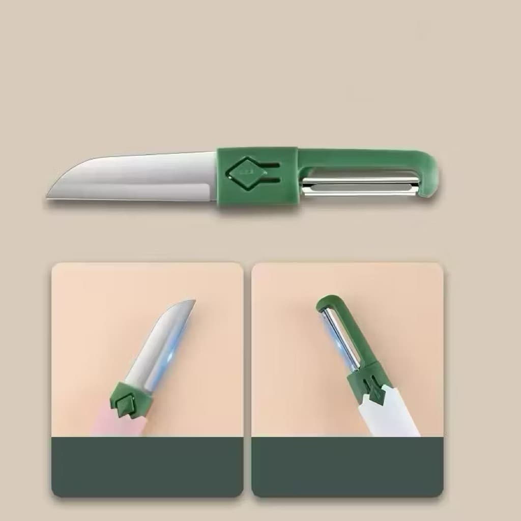 (GROSIRAN) Pisau Set 2in1 Pisau Kecil dan Peeler Pengupas Buah Sayur 2in1 Travelling Serbaguna