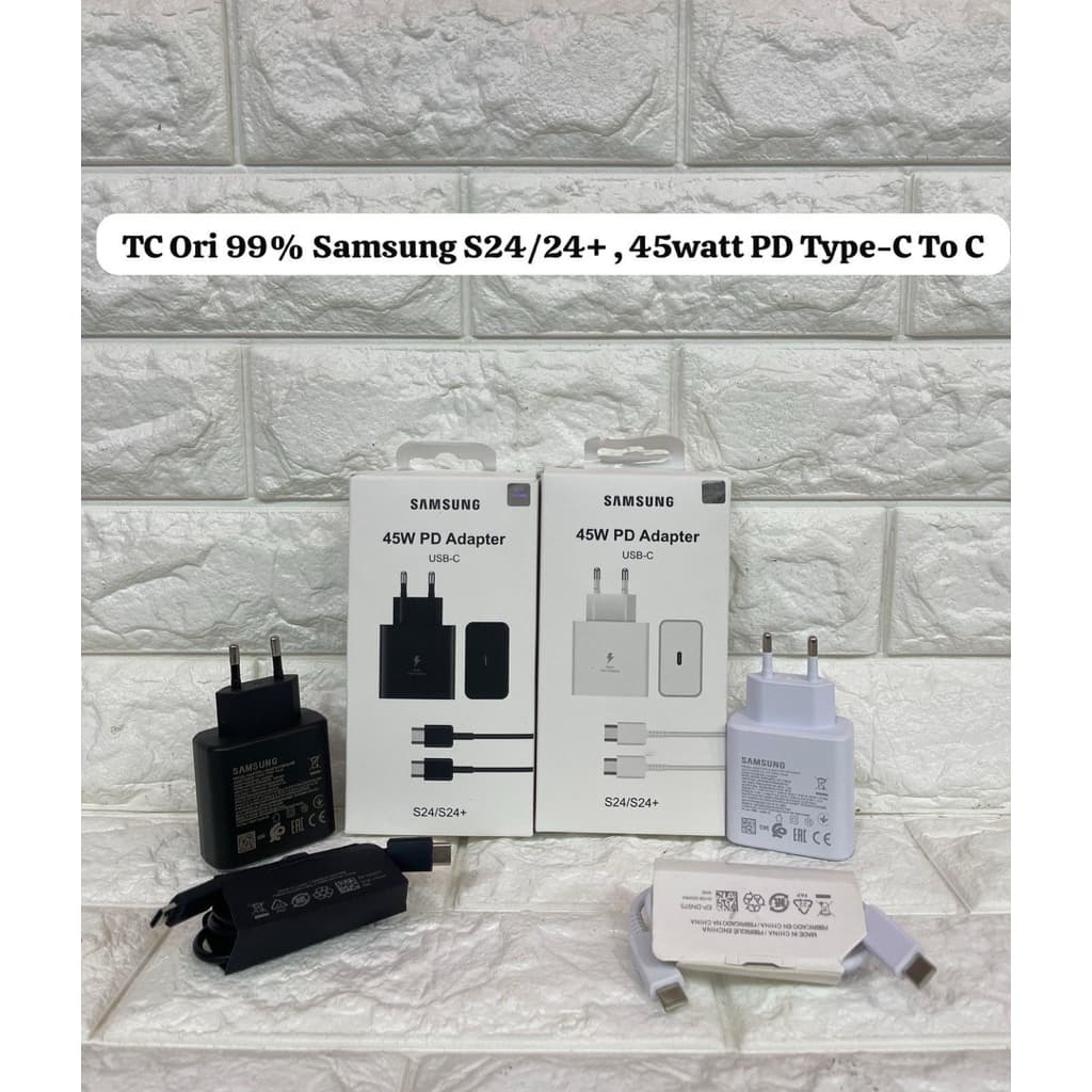 Charger Ori 99% Samsung S24+ & S25+ , 45W PD C To C  Fast Charging Casan Type C
