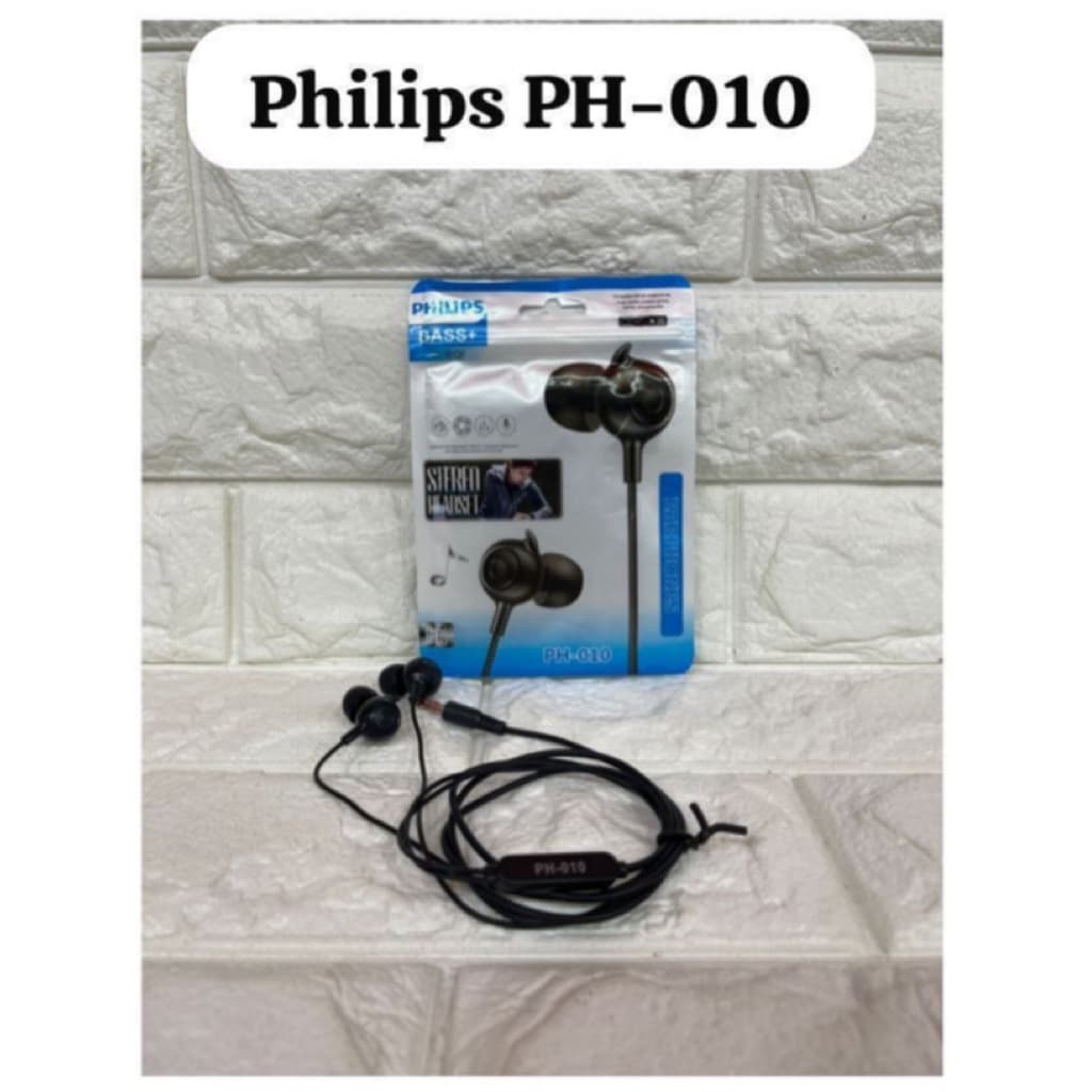 Handsfree Philips In-ear PH-010 + Mic Headset Stereo Earphone Sound Quality