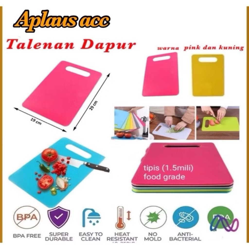 (GROSIRAN) Talenan Plastik Dapur Simple Serbaguna Talenan Plastik Potong Sayur Daging dan Buah