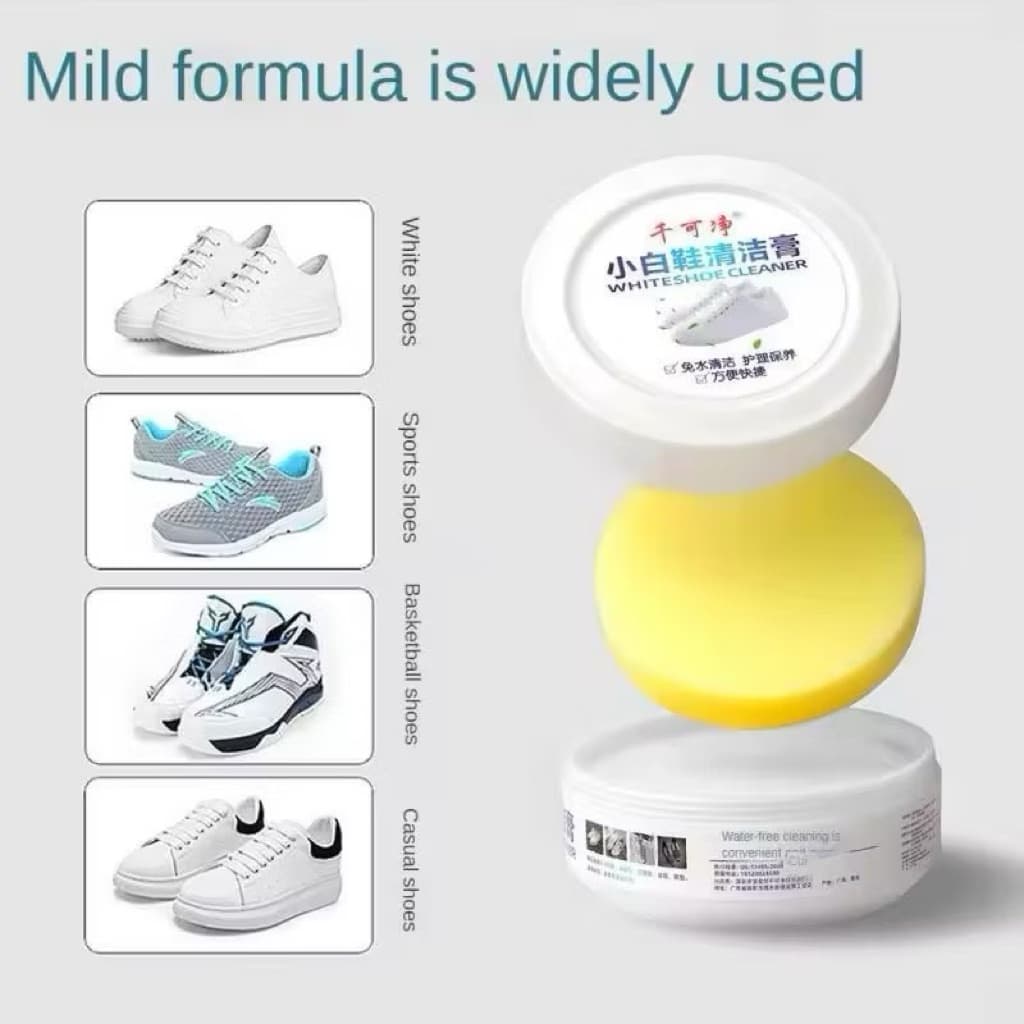 ( GROSIRAN ) Krim Pemutih Sepatu 120G + Spons Cream Pembersih Sepatu White Shoes Cleaner
