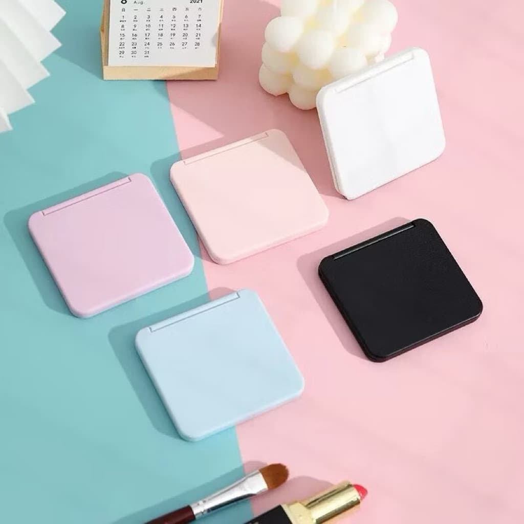 (GROSIRAN) Cermin Lipat Portable Travelling Kaca Cermin Lipat Make Up Persegi Serbaguna