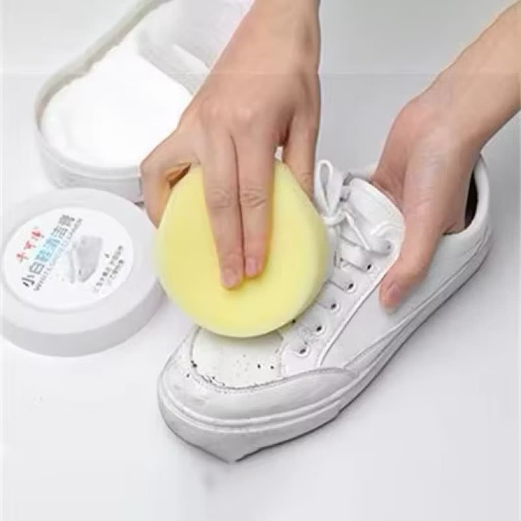 ( GROSIRAN ) Krim Pemutih Sepatu 120G + Spons Cream Pembersih Sepatu White Shoes Cleaner
