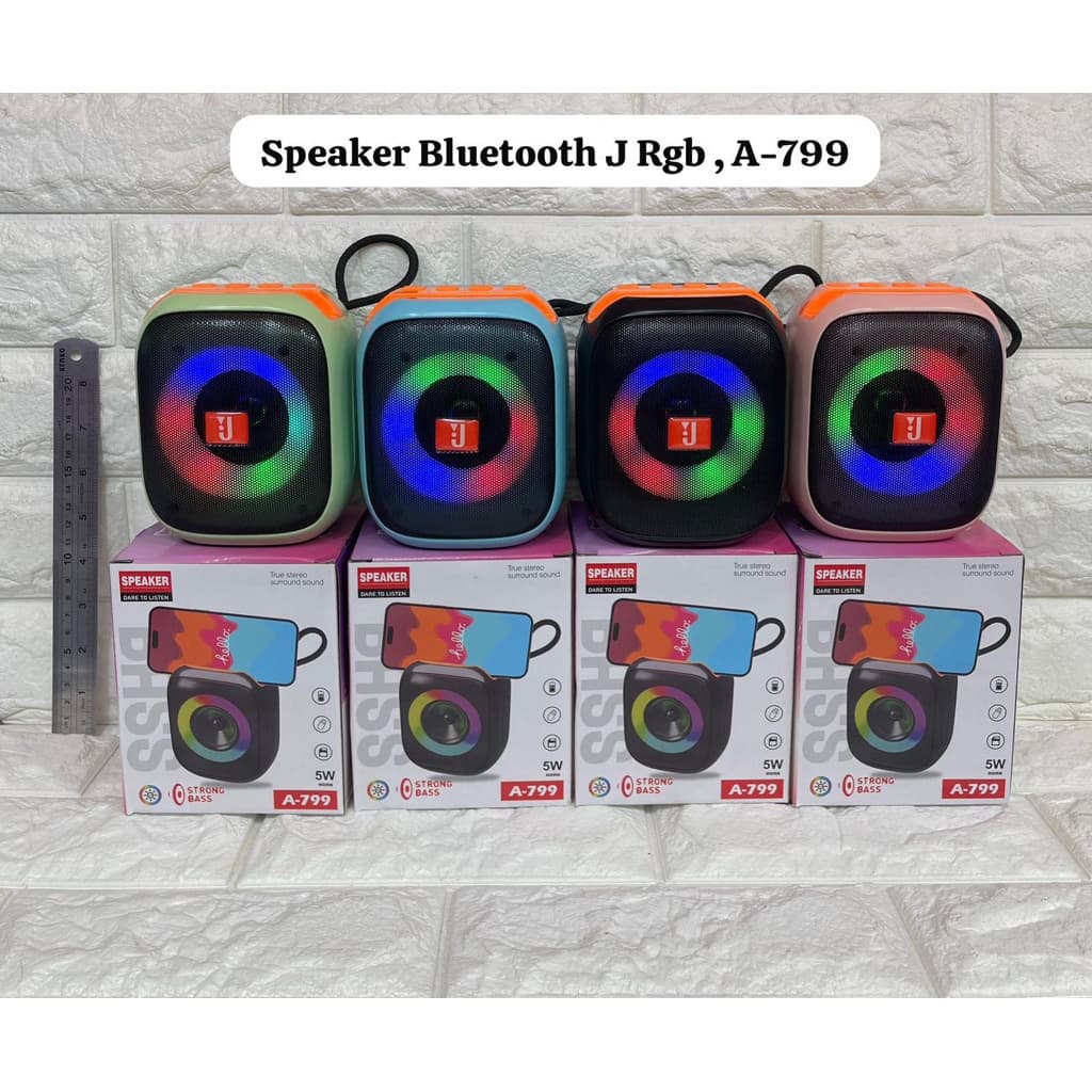 Speaker Bluetooth RGB LED A-799 Wireless Portable Standing Hp Speker Blutut Music Box