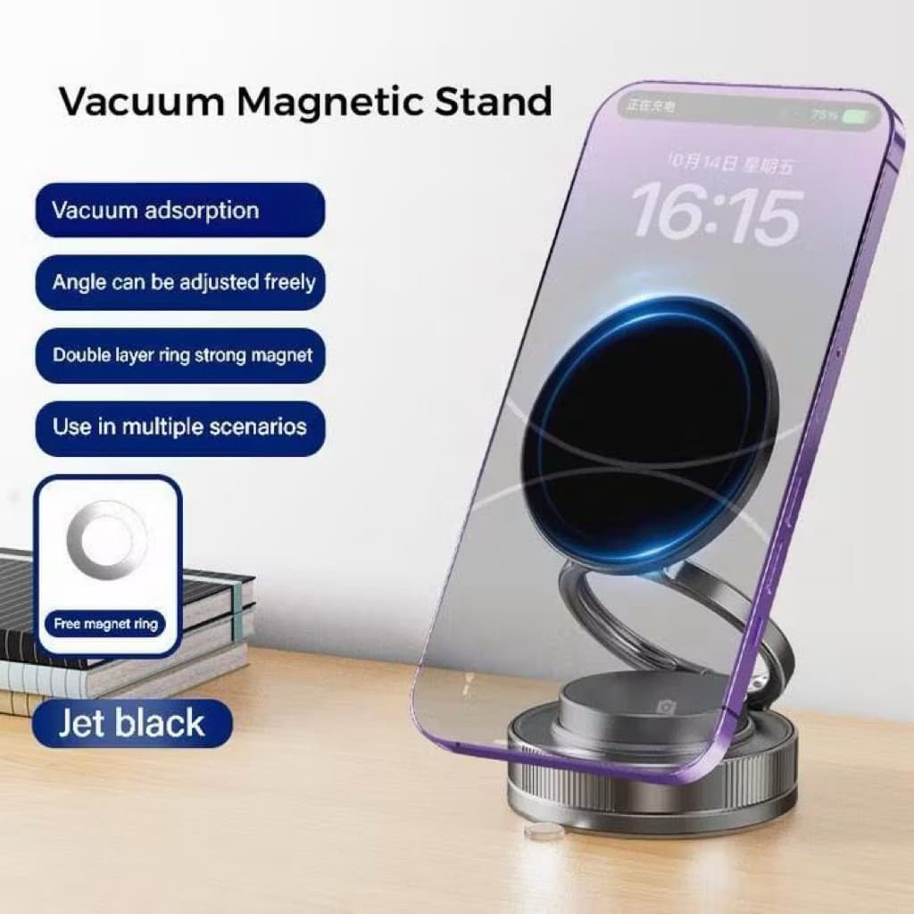 Holder Mobil Hp Magnet CT028 Car Mount Bracket 360 Derajat Vacum Stuction Magnetic Kaca