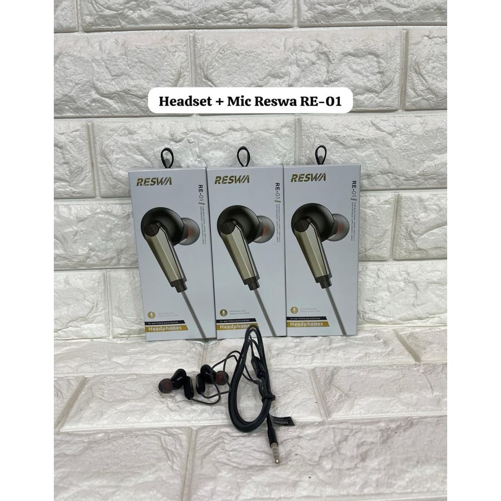 Handsfree Headset + Mic Reswa RE-01 Bass Stereo Buat Telepon