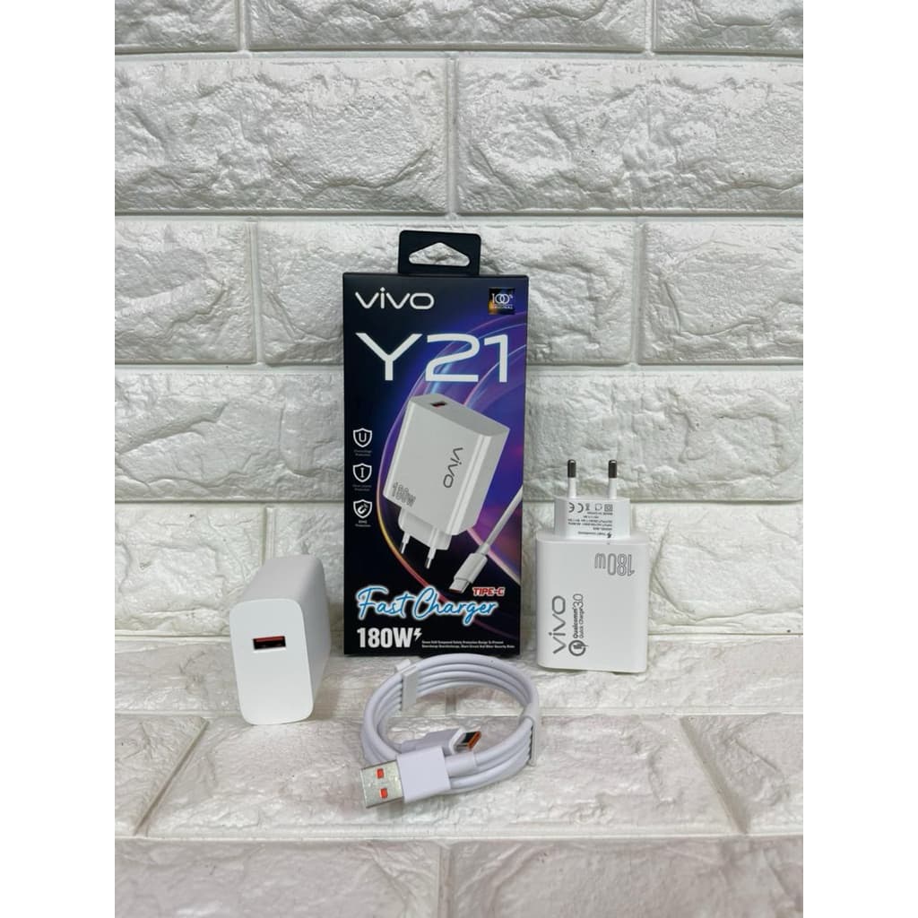 Charger Ori Vivo Y21 180W Fast Charging Casan isi daya cepat V8 Micro Type C