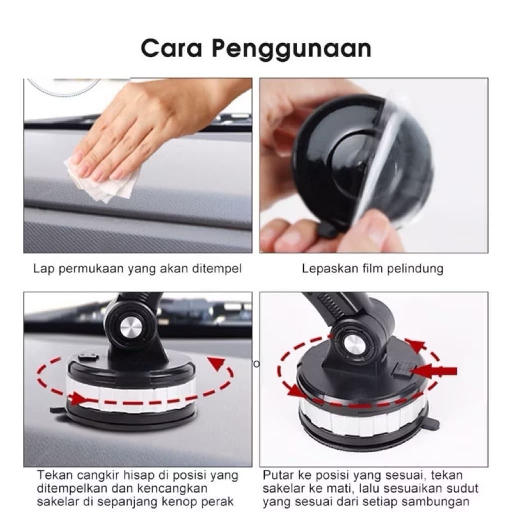 (GROSIRAN) Holder Mobil Headphone HD-61 Phone Holder Universal 4in1 Holder Hp Serbaguna 360° HD61