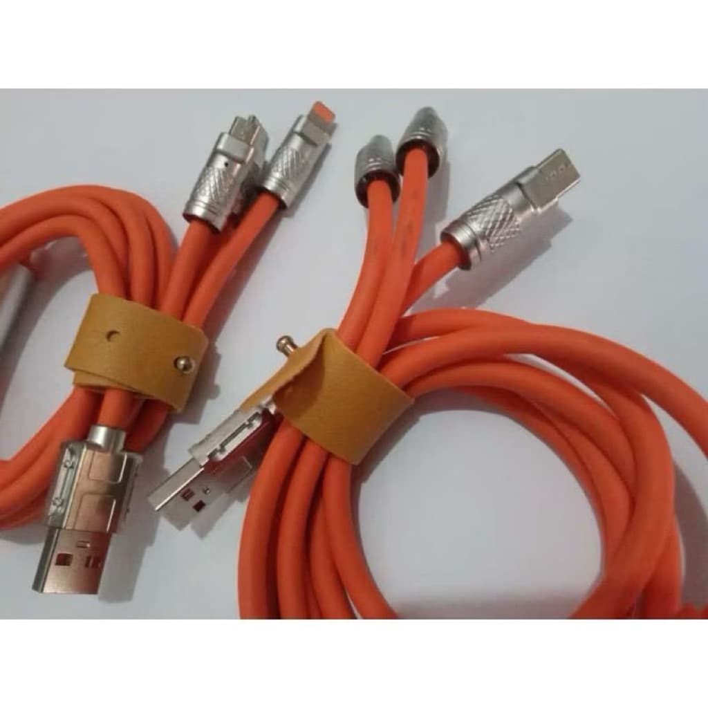 (GROSIRAN) KABEL DATA 120W 3 IN 1 FAST CHARGING KABEL DATA SILIKON 3IN1 1M MICRO TYPE-C IPHONE