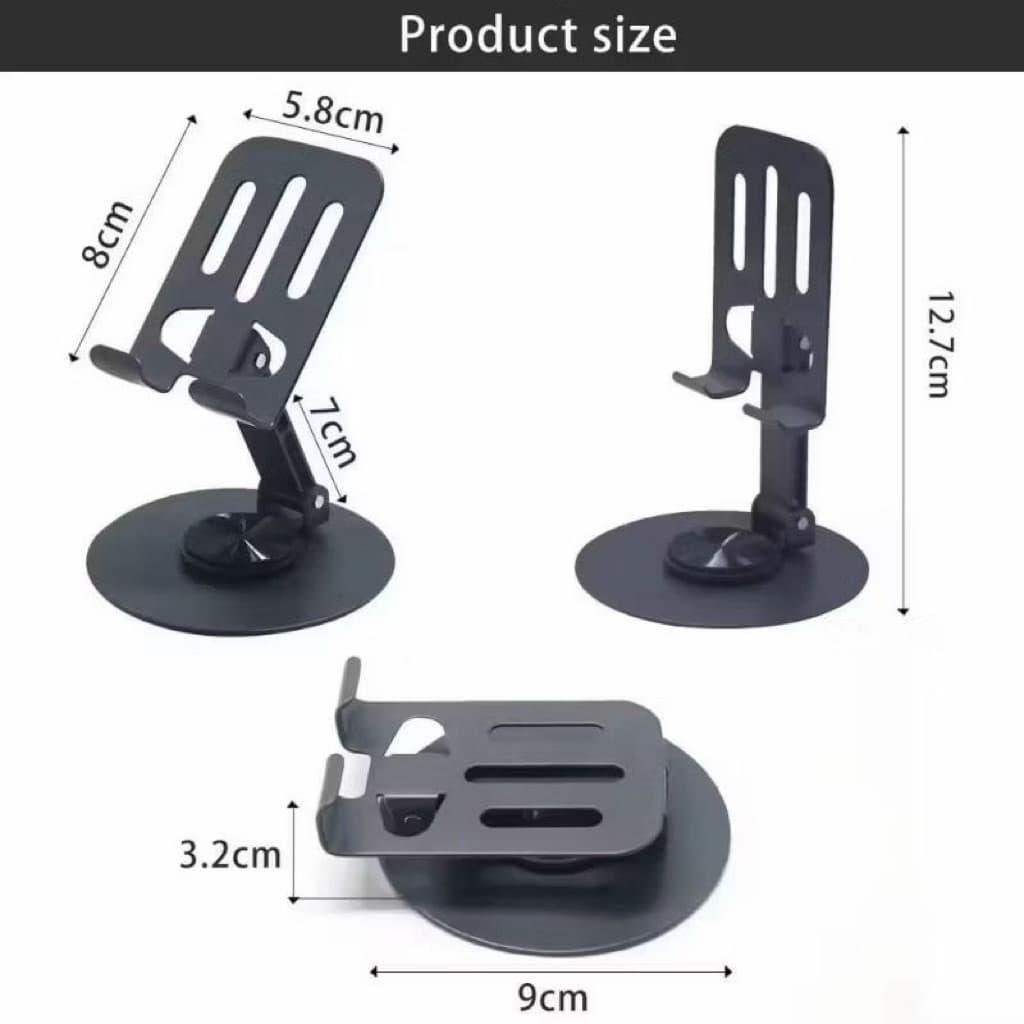 Holder HP Vango VA-09 Full Metal Rotasi 360 Phone Holder Stand Besi Ipad Tablet