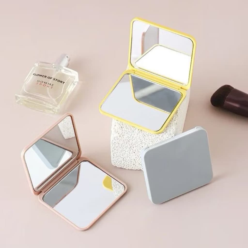 (GROSIRAN) Cermin Lipat Portable Travelling Kaca Cermin Lipat Make Up Persegi Serbaguna