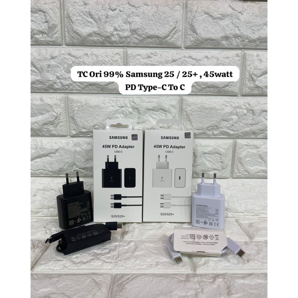 Charger Ori 99% Samsung S24+ & S25+ , 45W PD C To C  Fast Charging Casan Type C