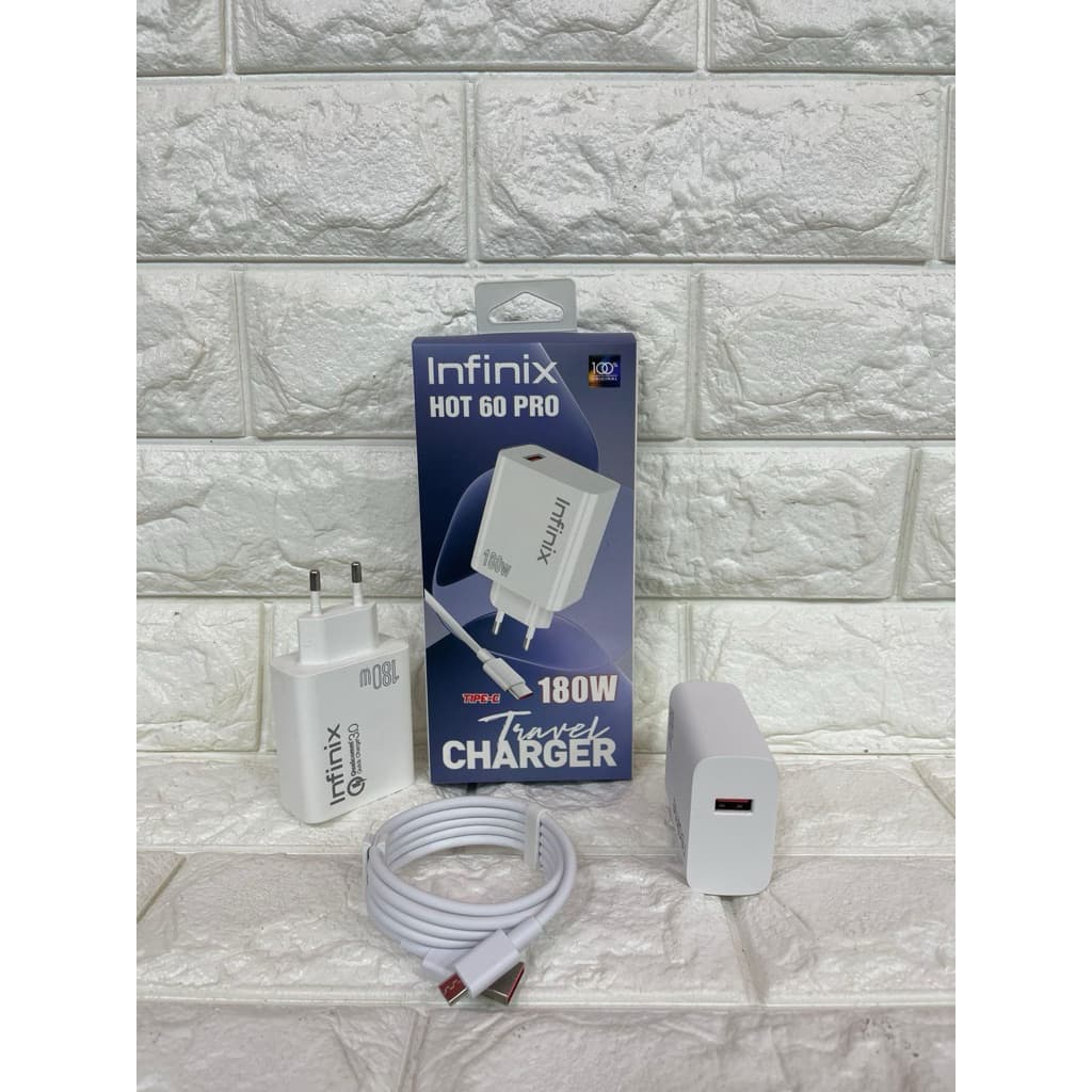 Charger Ori Infinix Hot 60 Pro 180W Fast Charging Casan isi daya cepat V8 Micro Type C