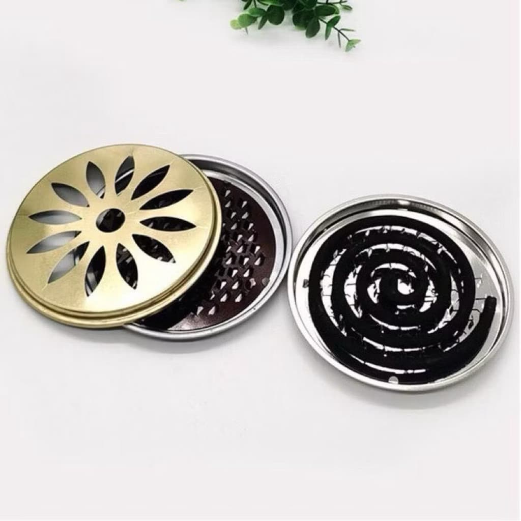 (GROSIRAN) Tempat Obat Nyamuk Stainless Alas Obat Nyamuk / Tatakan Obat Nyamuk Bakar Set