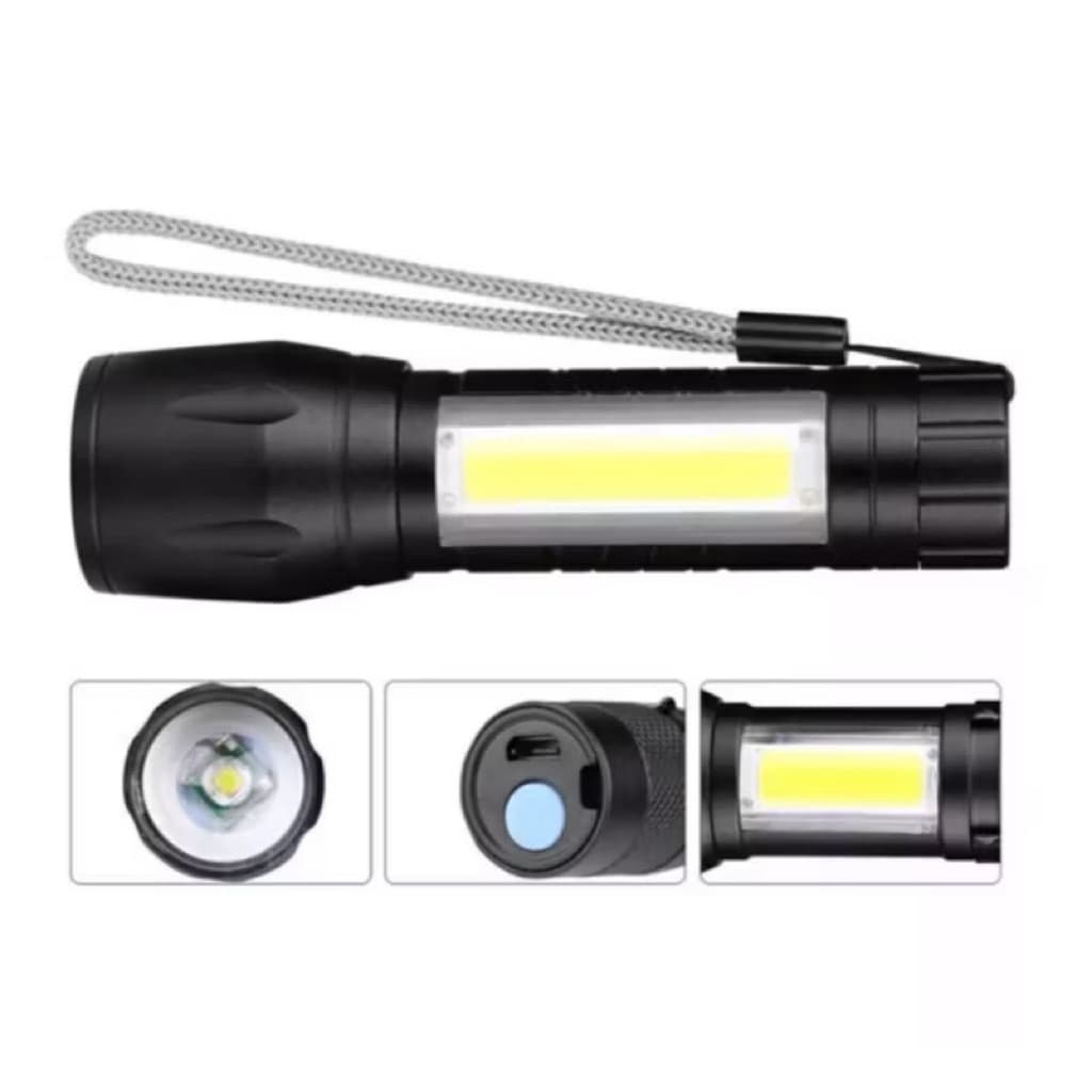 (GROSIRAN) Senter Mini XPE COB Led Zoom Super Terang Swat Police Light Rechargeable / Lampu Pencahayaan