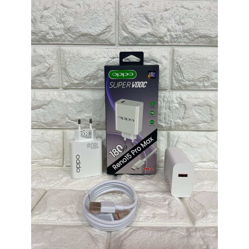 Charger Ori Oppo Reno 15 Pro Max 180W Super Vooc Fast Charging Universal Type C dan Micro Casan isi daya cepat