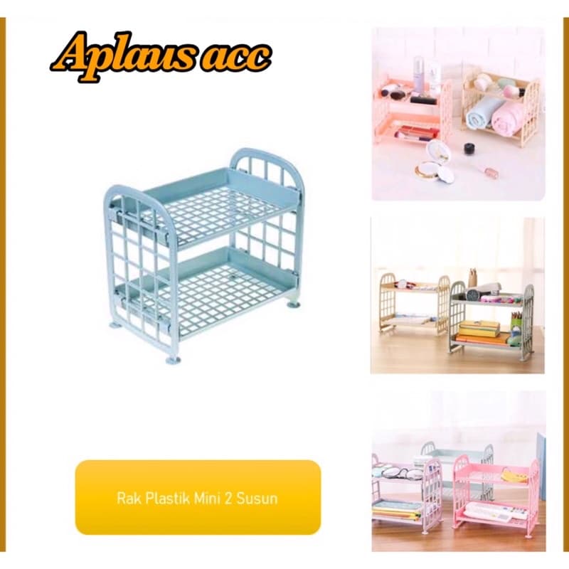Rak Plastik Susun Mini Rak Mini 2 Tingkat Serbaguna