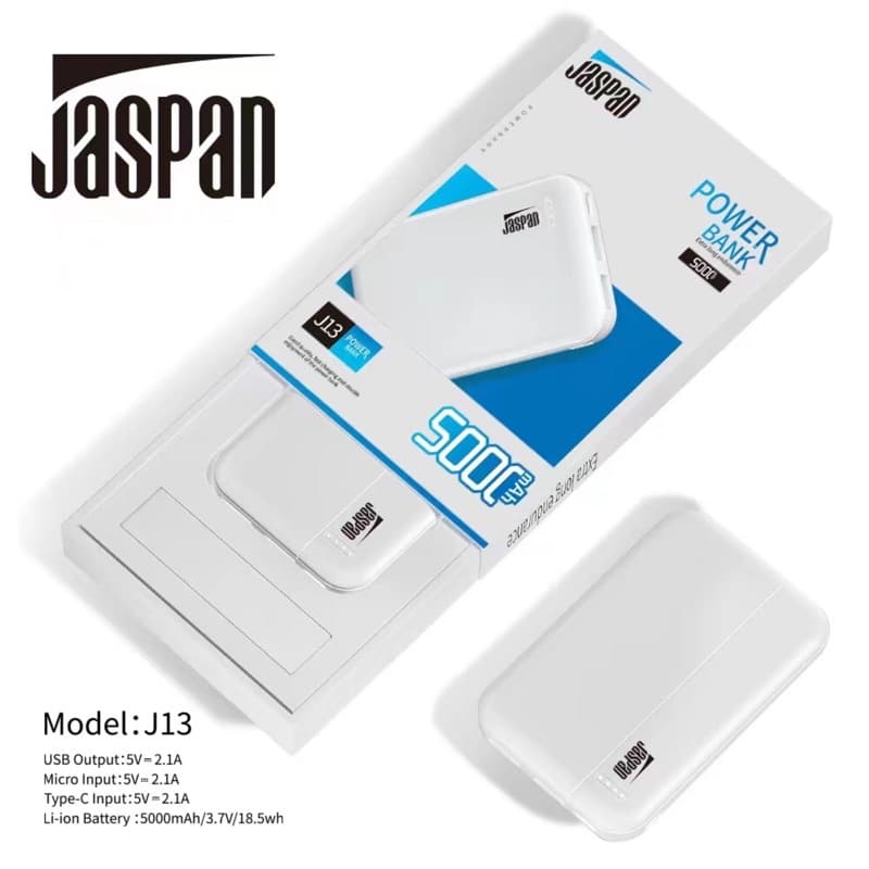Powerbank Real Capacity Jaspan 5.000 Mah J13 Kualitas Bagus