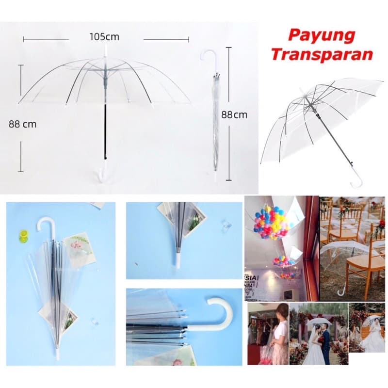 Payung Korea Transparan Bening Umbrella Transparan Korea Japan Best Quality