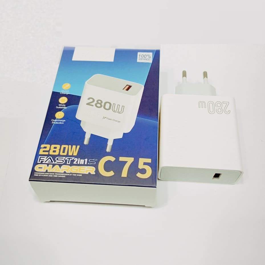 Batok Kepala Casan Hp Universal For P0C0 C75 Fast Charger 280W Support Fast Charging Batok Adaptor