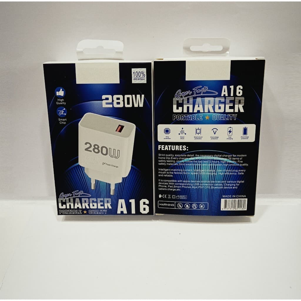 Batok Adapter For SMSNG A16 Super Fast Charger 280W Batok Kepala Casan HP Universal Fast Chargging