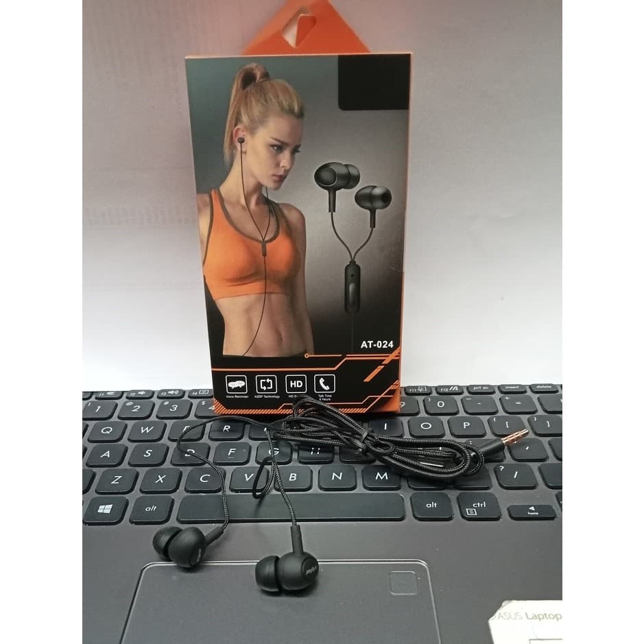 (GROSIRAN) Handsfree AT-024 Extra Bass + Earphone Best Quality Headphone With Mic