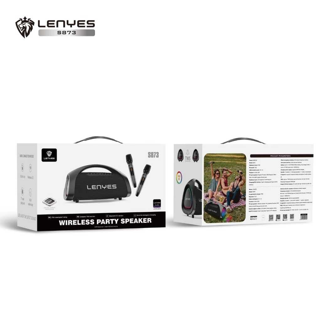 Speaker + Microphone LENYES S873 400W Outdoor KTV Wireless Karaoke Bluetooth 5.3 DSP High Power Bass Subwoofer TWS