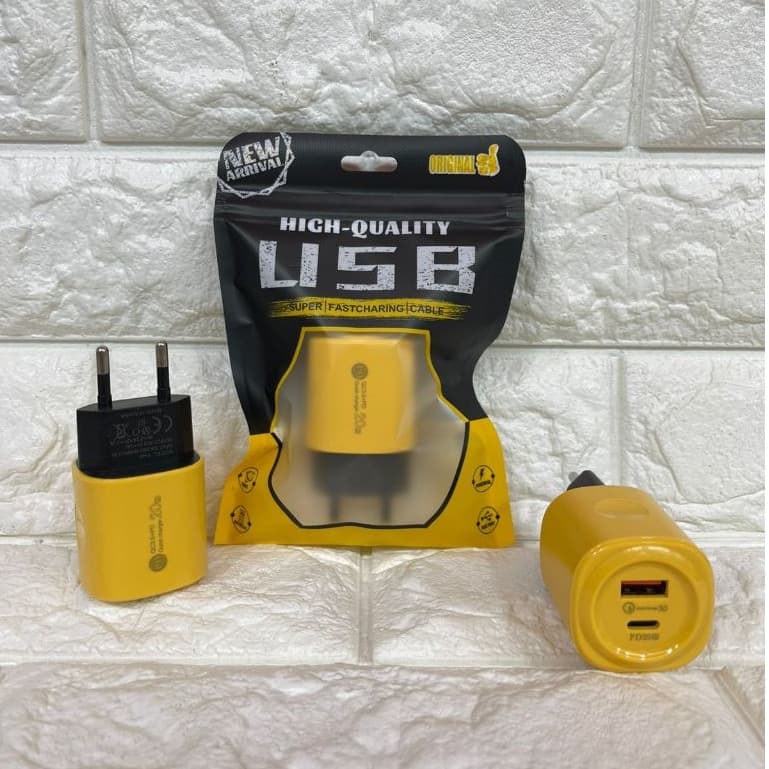 Batok / Adaptor Charger P45 Fast Charging 20W PD + QC3.0 Dual Port USB & Type C | Untuk IOS, Android, Tablet | Smart Protection