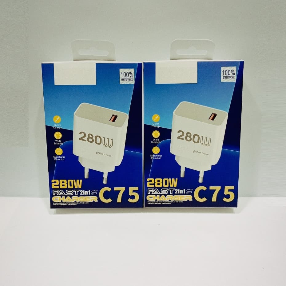 Batok Kepala Casan Hp Universal For P0C0 C75 Fast Charger 280W Support Fast Charging Batok Adaptor