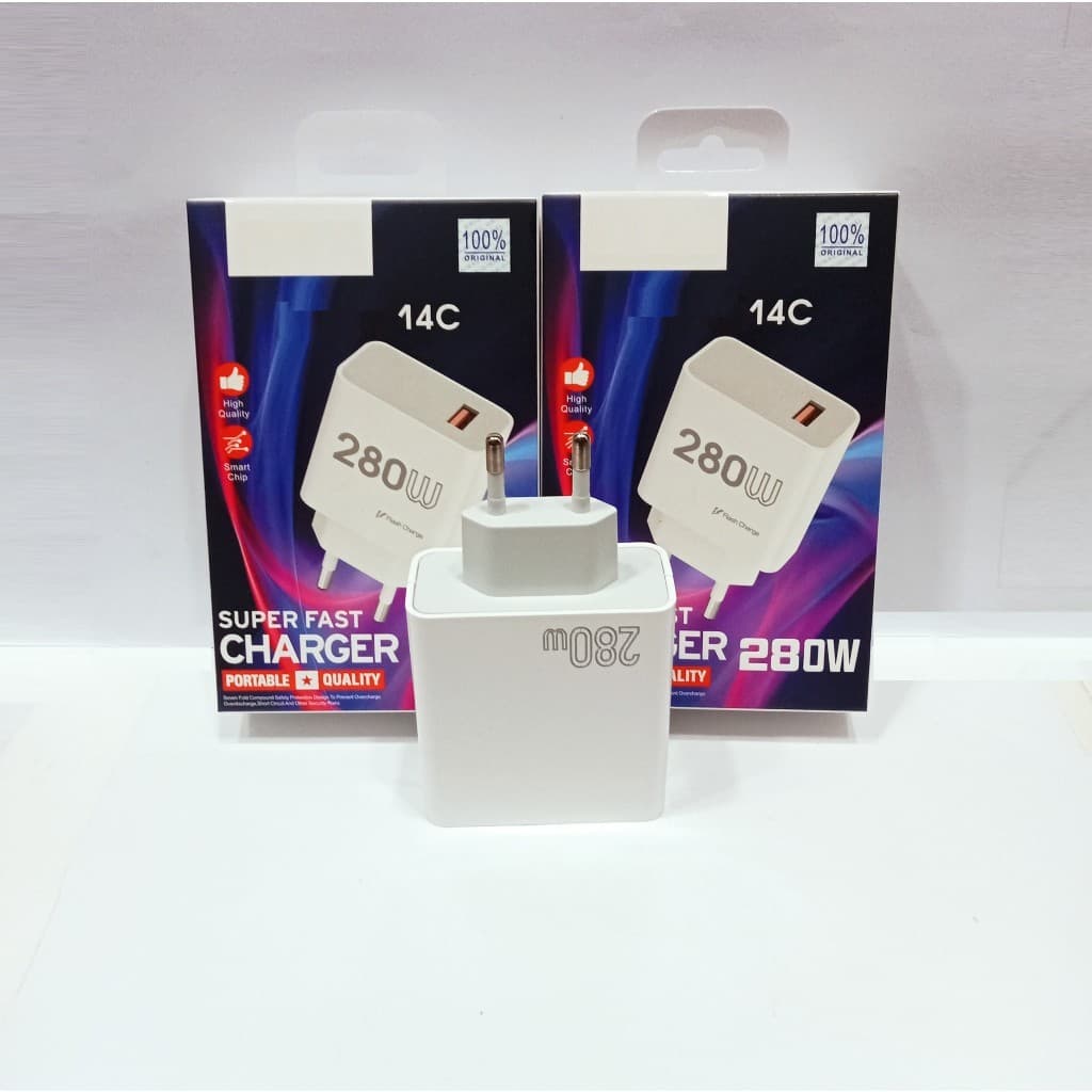 Batok Adapter Super FastCharger 280W Batok Kepala Casan HP For RDM 14C Portable Quality FastCharging