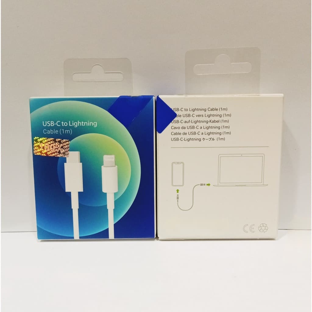 Kabel Data Light 12 100% Usb Type-C To Light data cable 1meter Pack Biru