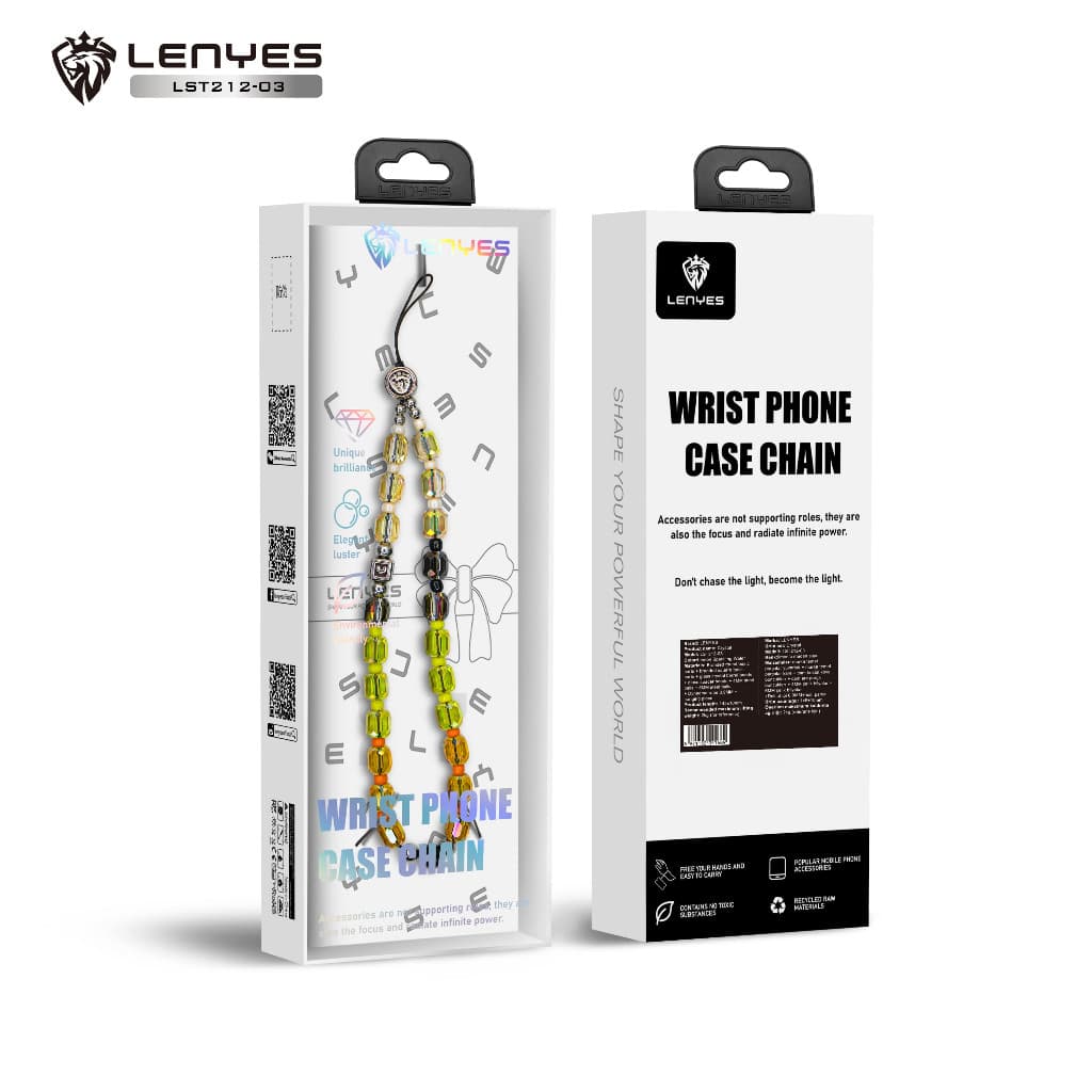 Lanyard Casing HP LENYES LST212 Short Korean Style Universal Phone Tali Gantungan Pendek Motif Kristal Untuk Handphone