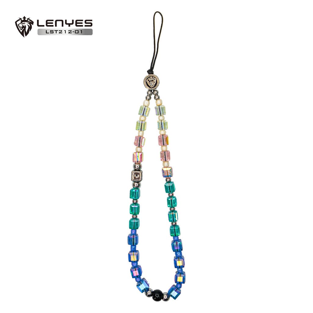 Lanyard Casing HP LENYES LST212 Short Korean Style Universal Phone Tali Gantungan Pendek Motif Kristal Untuk Handphone