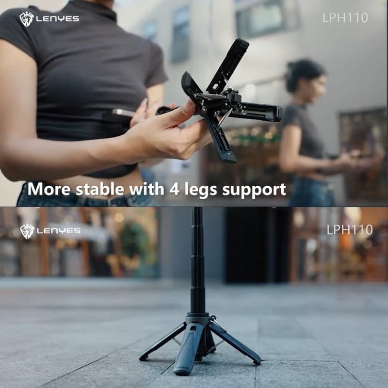 Tongsis LENYES LPH110 Mini Tripod Selfie Stick Kamera HP With Remote Bluetooth Monopod Portable Untuk Hand Phone