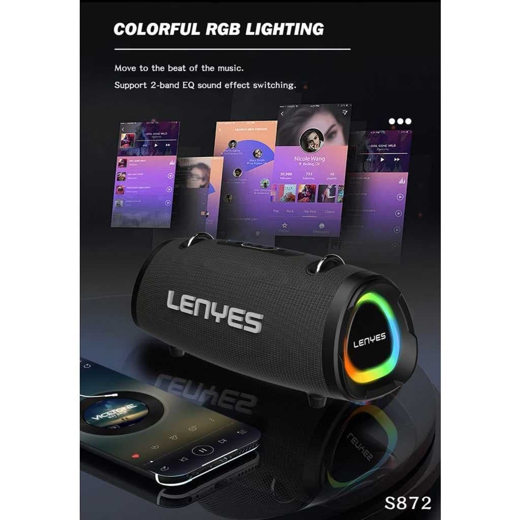 Speaker + Microphone LENYES S872 160W Outdoor KTV Wireless Karaoke Bluetooth 5.3 Portable DSP Ekstra Bass RGB Light TWS