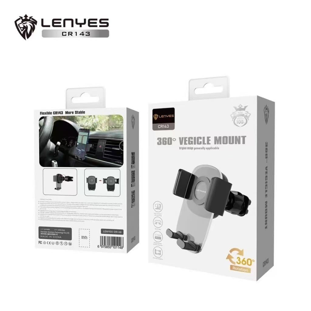 Phone Car Holder Air Vent LENYES CR143 Suction 360 Degree Dudukan Untuk HP Di Ventilasi AC Mobil