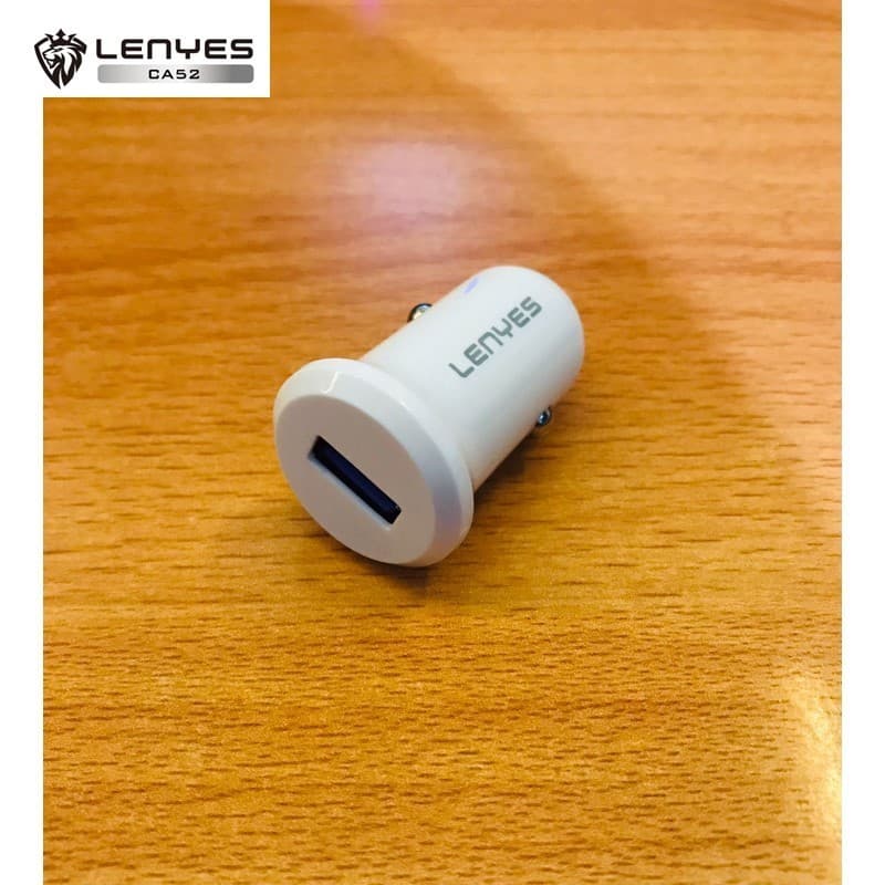 Mini Car Charger LENYES CA52 18W Charger Fast Charging QC3.0 Port USB Adaptor Saver Mobil Untuk HP