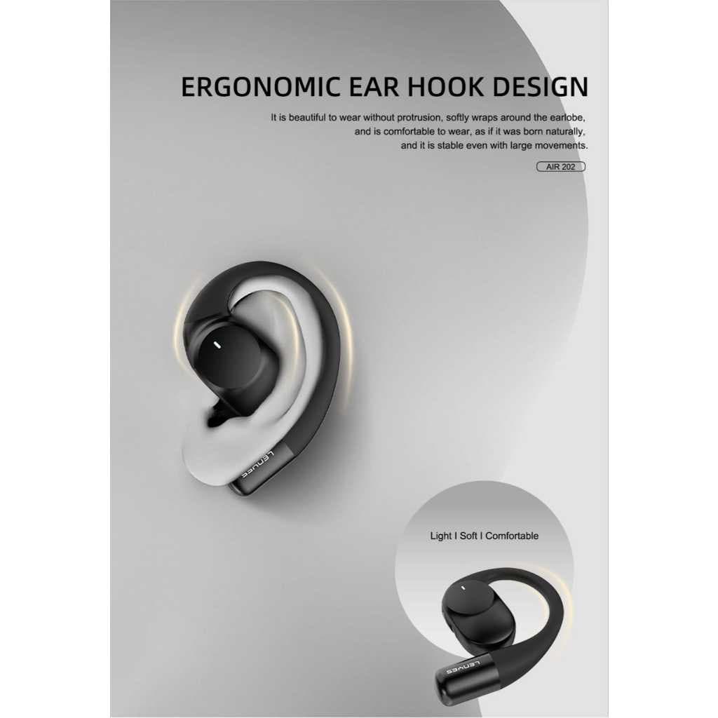 Earphone LENYES AIR 202 OWS Wireless Bluetooth 5.4 Headset IPX4 Waterproof Smart Touch TWS Earbuds