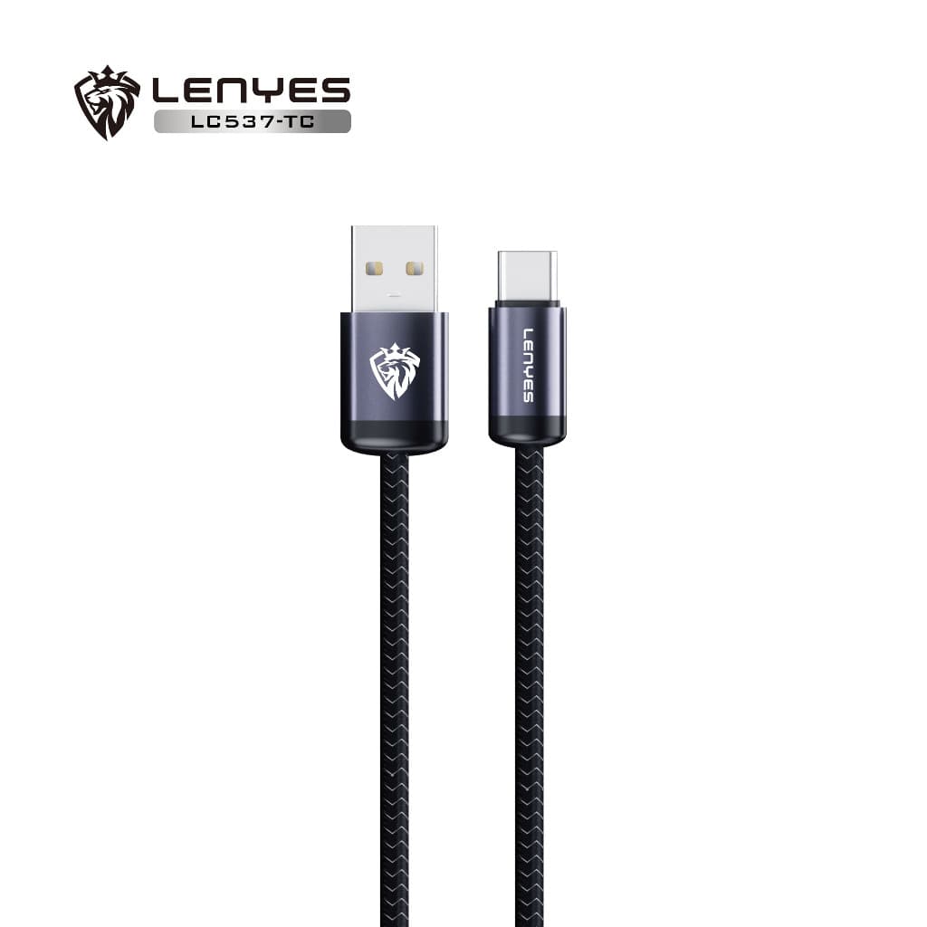 Kabel Data LENYES LC537  Fast Charging Universal Sync Data Cable Charger Braided Nylon 1 Meter