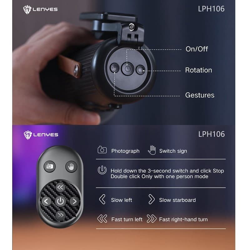 Tripod LENYES LPH106 Intelligent 360° Face Tracking Gimbal Stabilizer Phone Selfie Smart Gesture Recognition