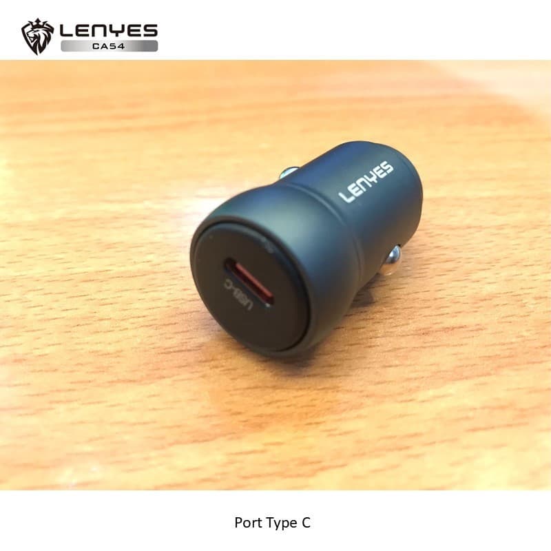 Adaptor Saver Mobil LENYES CA54 PD30W Mini Car Charger Fast Charging Type C Port Untuk HP