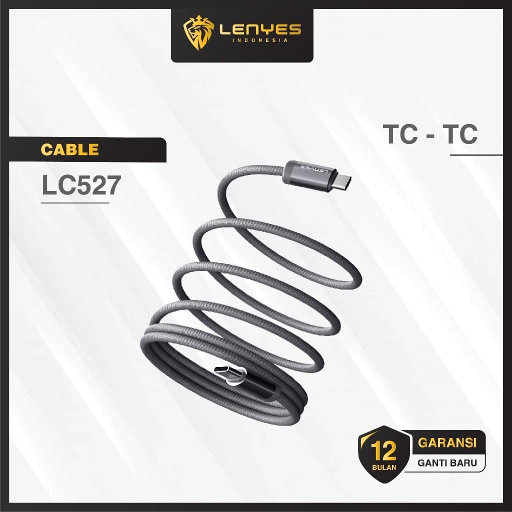 Kabel Data LENYES LC527 Fast Charging 27W 60W Magnetic Braided Data Cable Charger Nylon