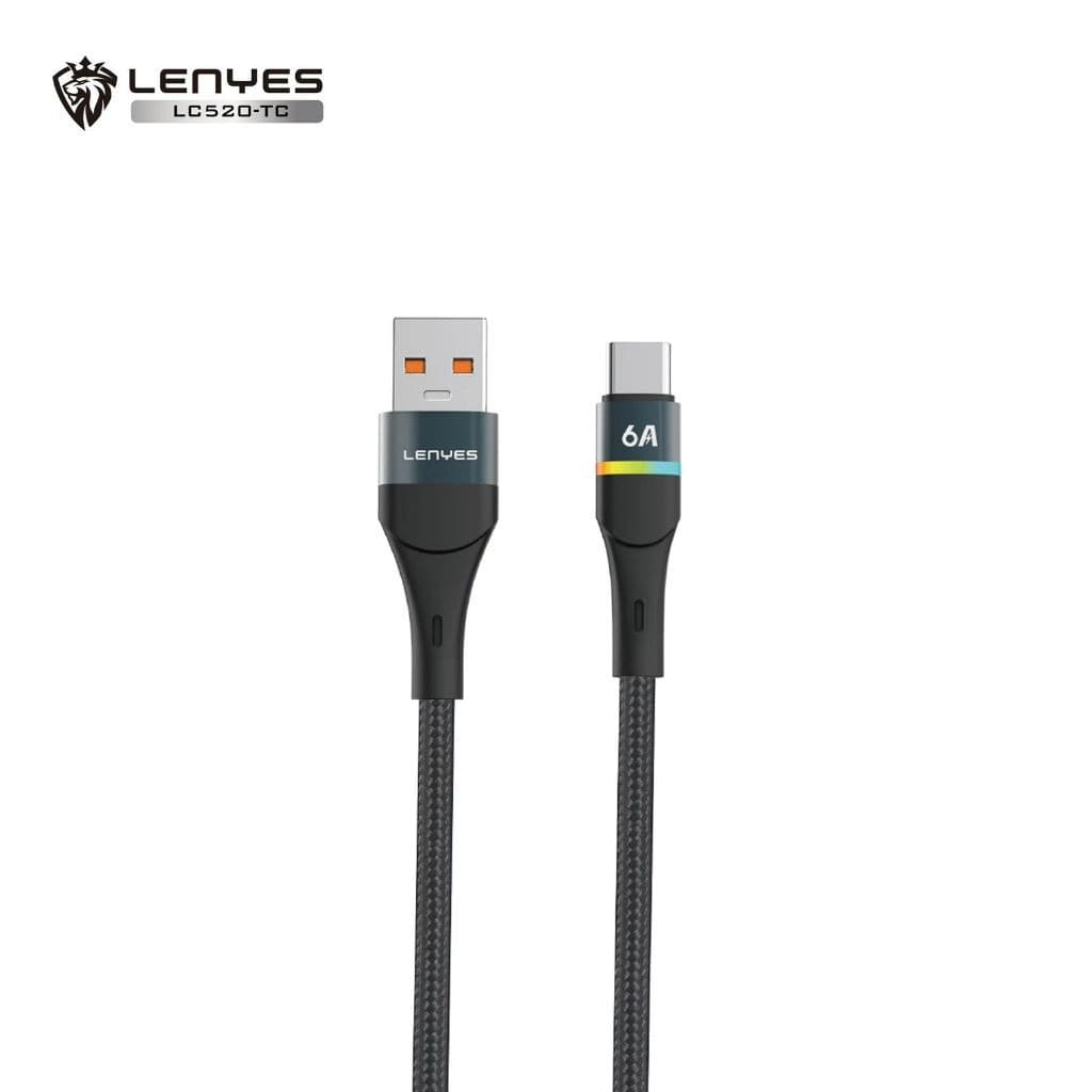 Kabel Data LENYES LC520 6A Fast Charging Universal Sync Data Cable Charger Nylon 1m