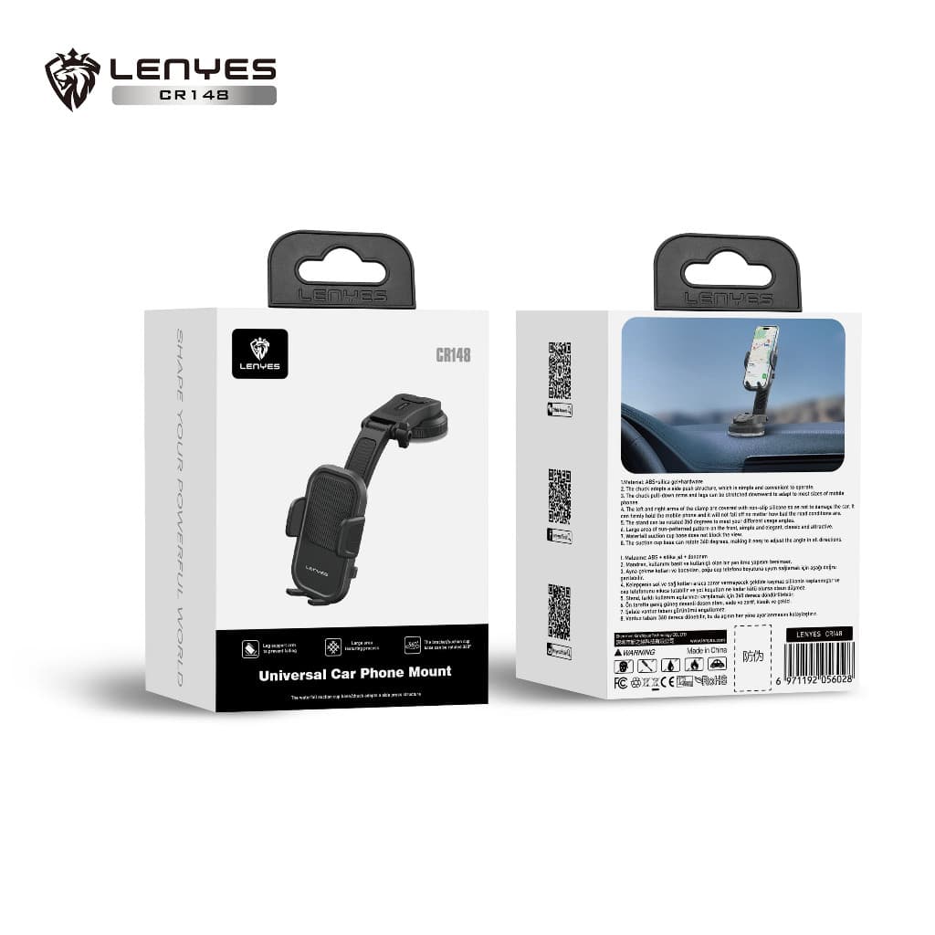 Car Phone LENYES CR148 Holder Dudukan Untuk HP Di Dashboard atau Kaca Mobil Kokoh Kuat