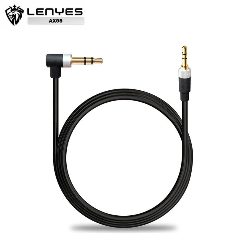 Kabel Aux LENYES AX95 3.5mm Jack Audio Cable Male To Male Model L Hifi Stereo 1 Meter