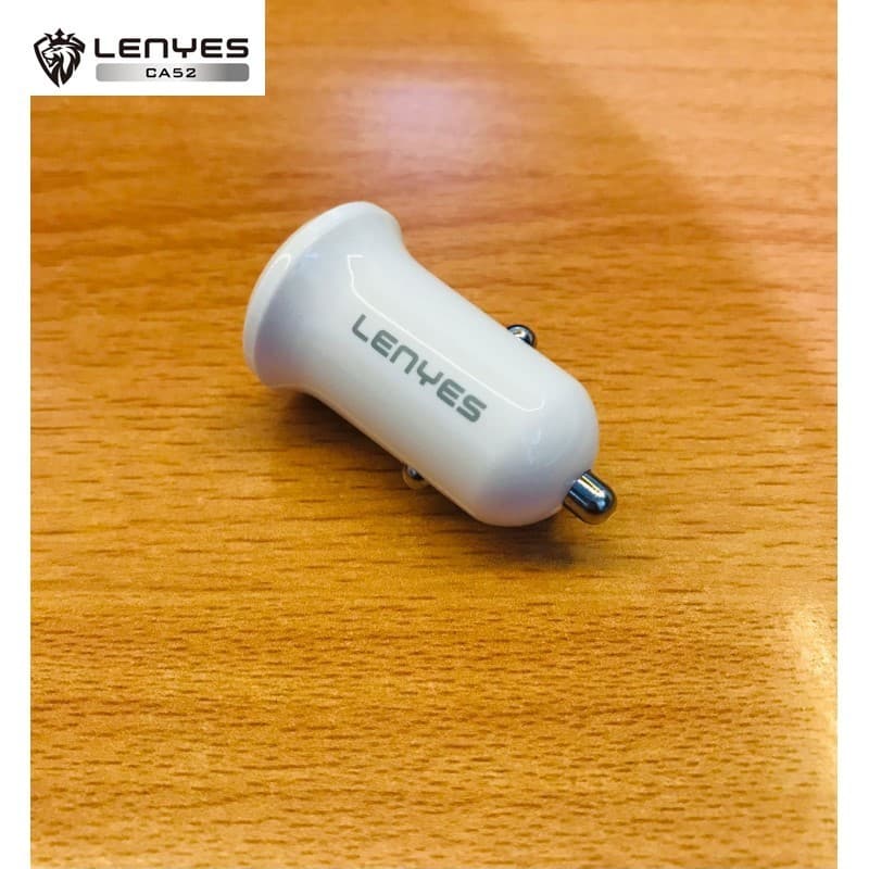 Mini Car Charger LENYES CA52 18W Fast Charging QC3.0 Port USB Adaptor Saver Mobil Untuk HP