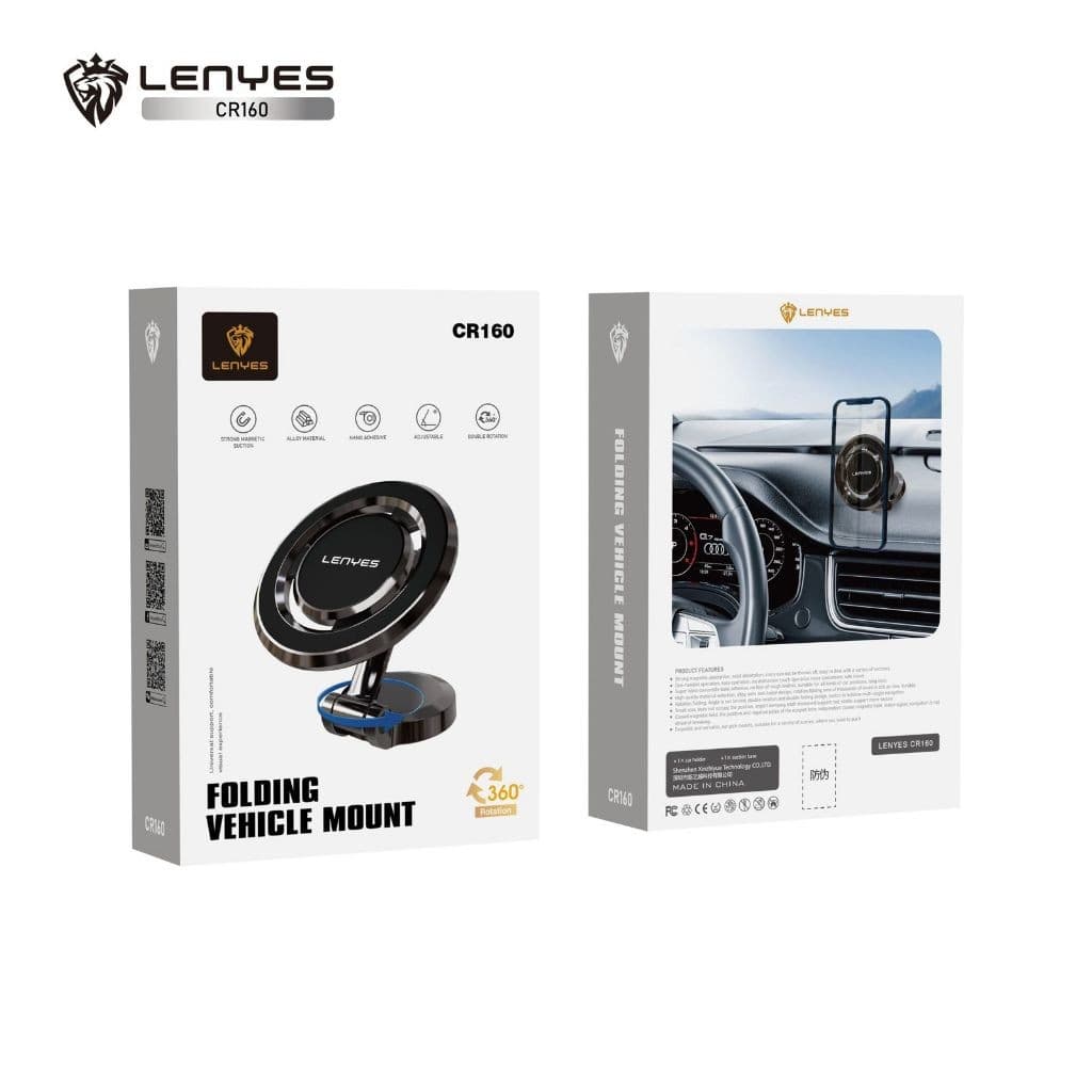 Holder Mobil Untuk HP LENYES CR160 Car Mount Magnetic  Phone Holder Foldable Magsafe 360° Rotate