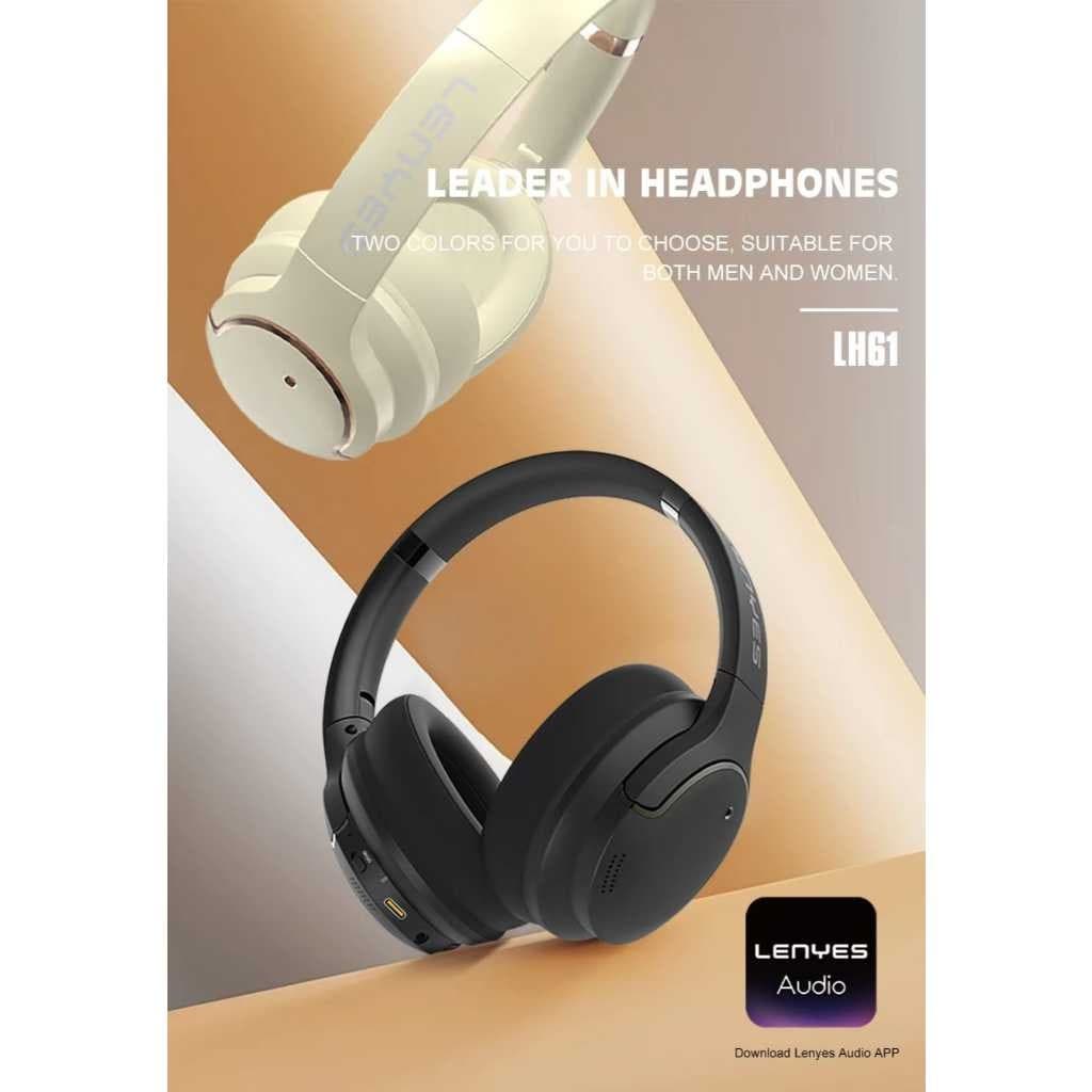 Headset Bluetooth LENYES LH61 Wireless 5.4 Headphone Heavy Bass Hifi Stereo Headset Foldable With Mic