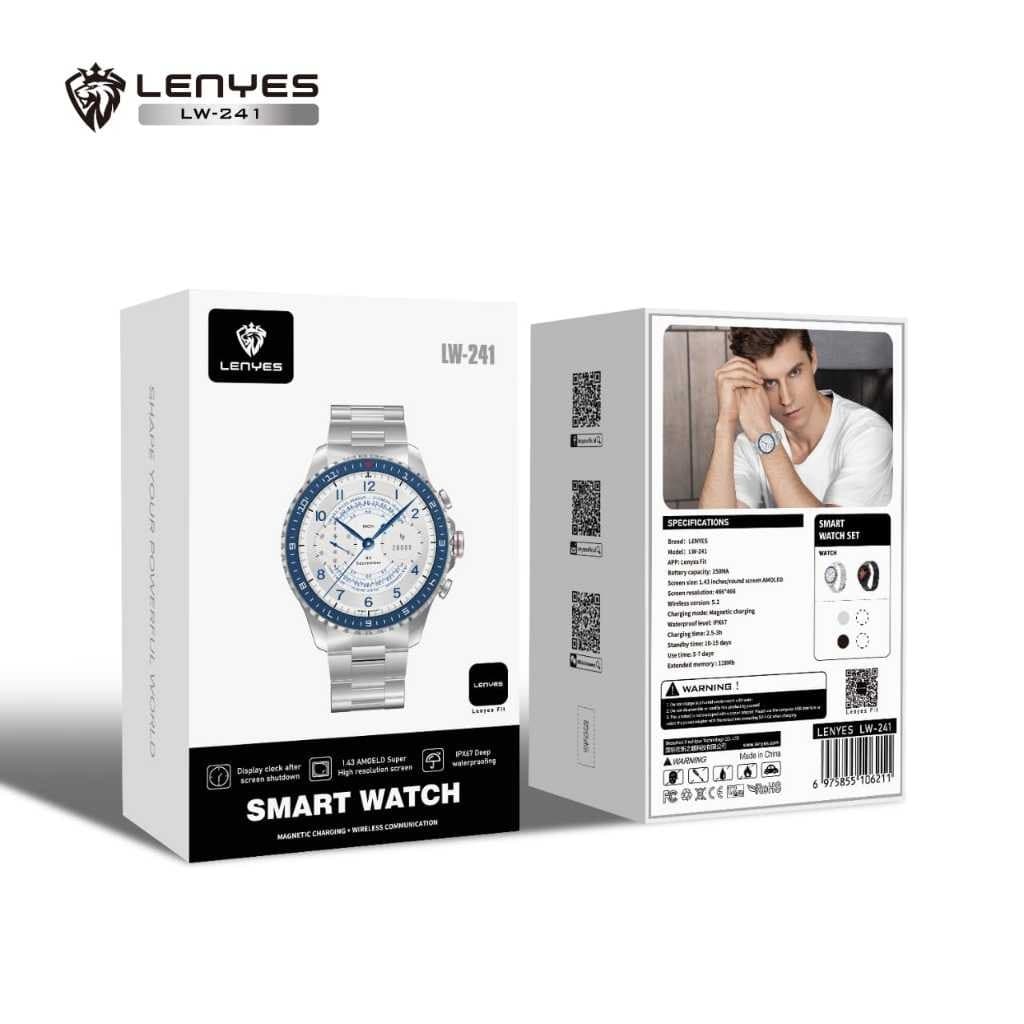 Jam Tangan LENYES LW241 Smartwatch 1.4 Amoled Sport Heart Blood Oxygen Wireless Charging