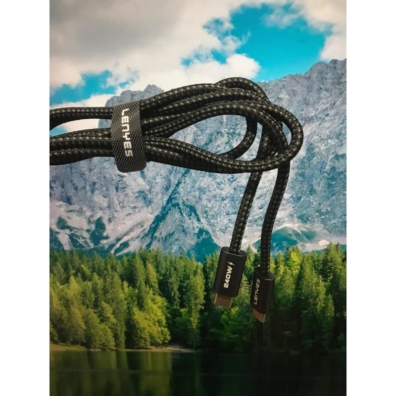 Kabel Data LENYES LC522 240W Fast Charging Type C To Type C Data Cable Charger Braided Nylon 1.2 Meter